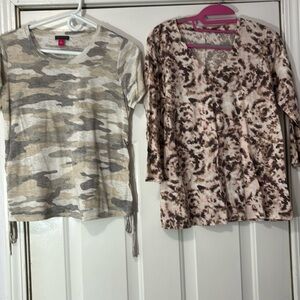 Size Small top bundle. vinc. Camino camo. Pure Jill